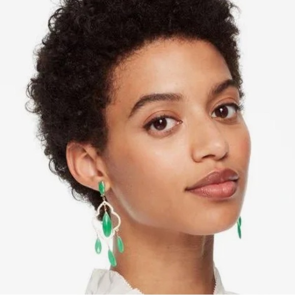 Kate Spade Green and Gold Chandelier Earrings - Picture 5 of 5